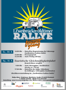 1. Zweibrücker Oldtimer Rallye, 30./31.08.2019
